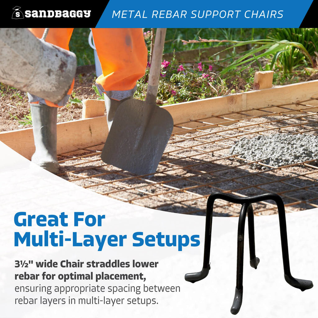 3 inch metal rebar chairs - extra wide