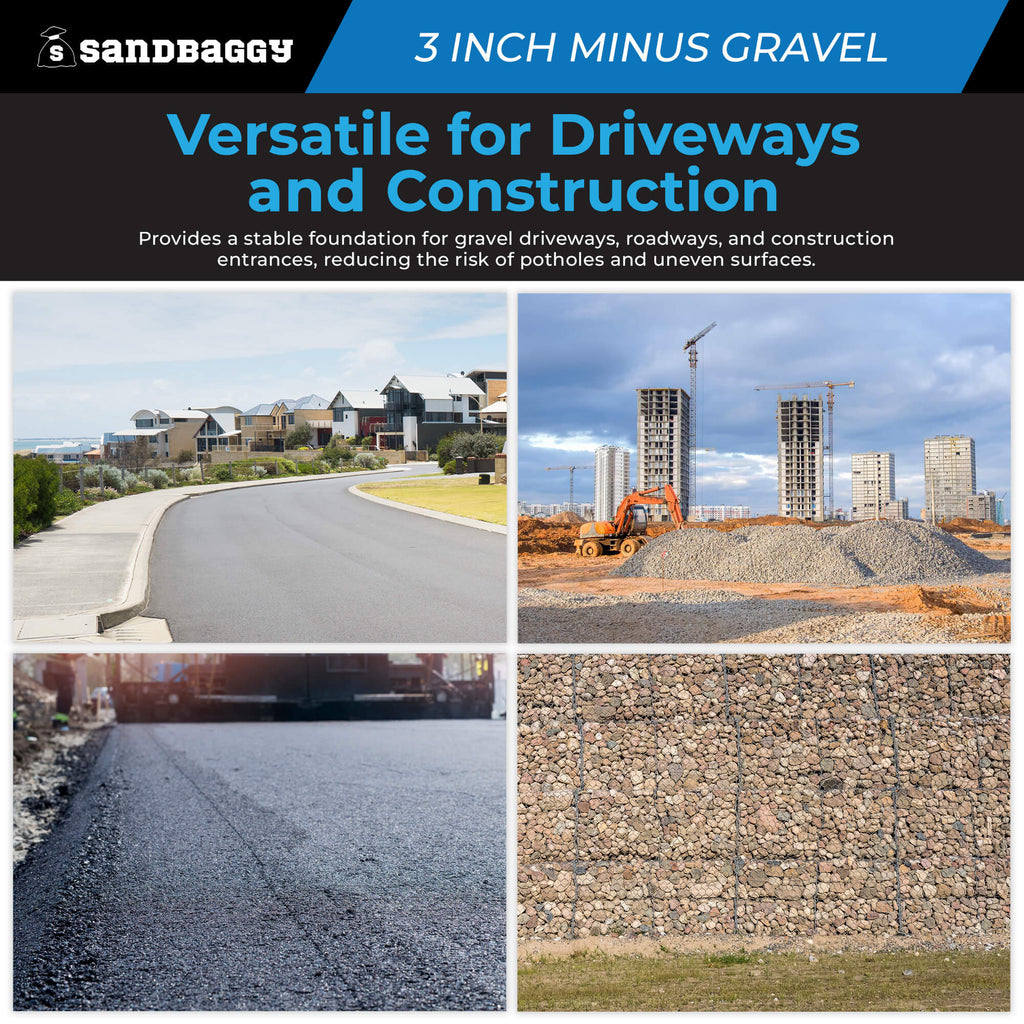 3 Inch Minus Gravel - Bulk Road Base for Driveways & Construction