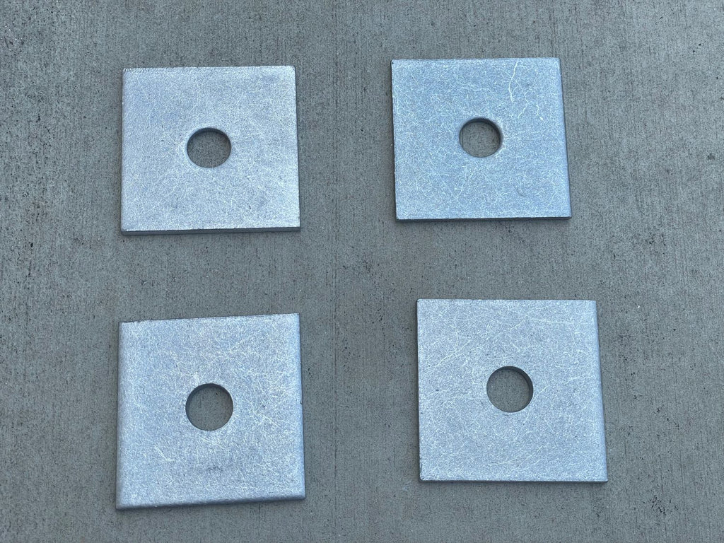 flat steel square plate washers 3 inch x 3 inch - zinc coated