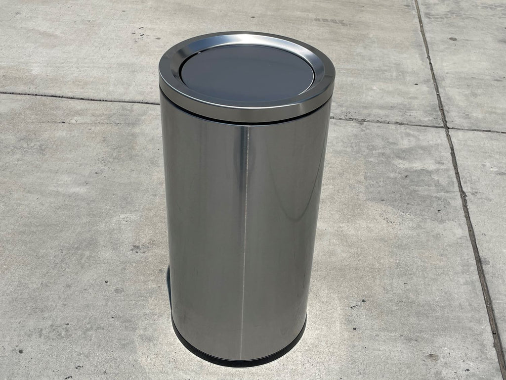 commercial stainless steel trash can