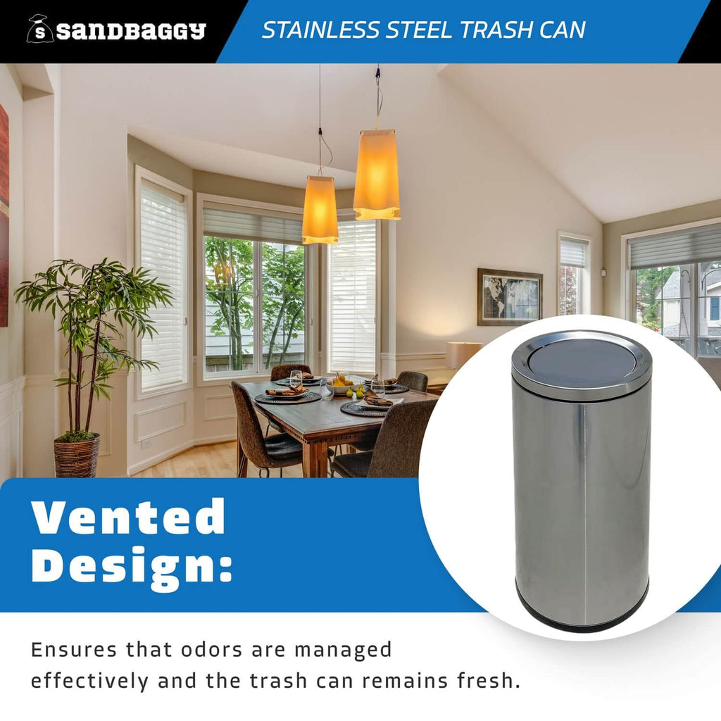 vented 30 gallon stainless steel trash can