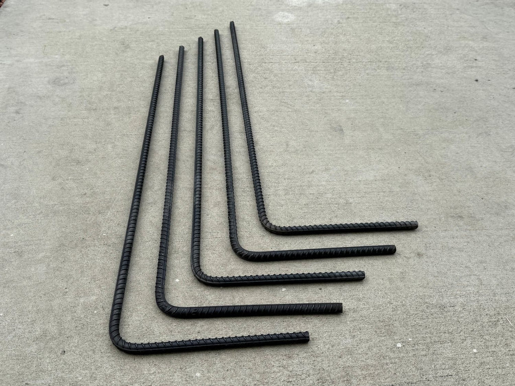 30 inch x 9 inch pre bent rebar stakes