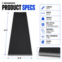 32 in x 10 ft chevron conveyor belt