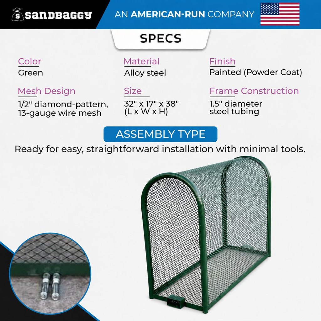 32"x17"x38" Backflow Security Cage – Backflow Preventer Enclosure (Green)