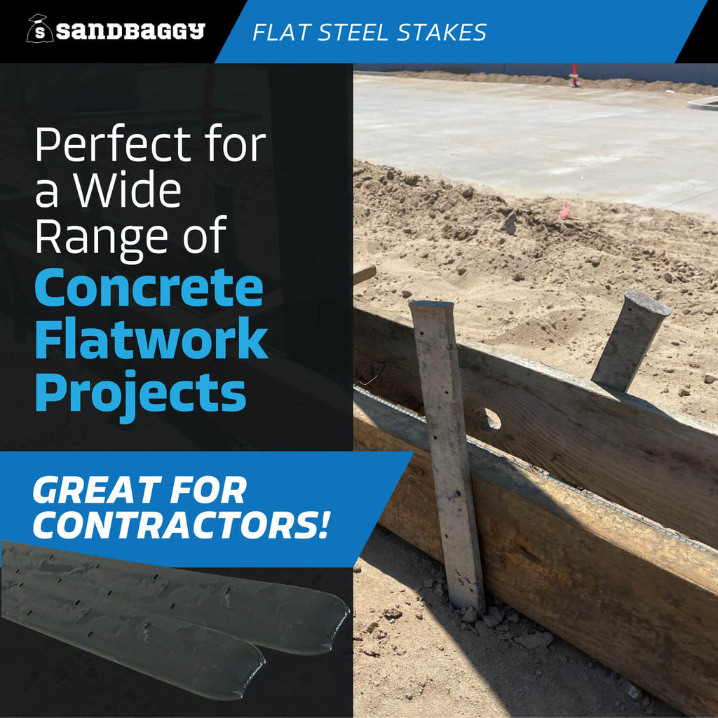 36" flat steel stakes - concrete formwork