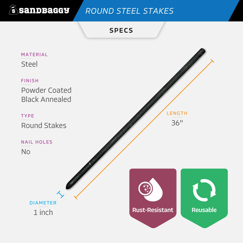 36" concrete stakes no nail holes - specs