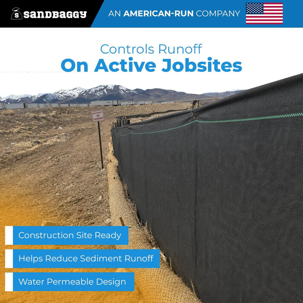 3 ft x 100 ft Non-Woven Geotextile Silt Fence Roll – 4 oz Erosion Control Barrier – USA Made
