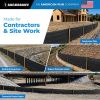 3 ft x 100 ft Non-Woven Geotextile Silt Fence Roll – 4 oz Erosion Control Barrier – USA Made