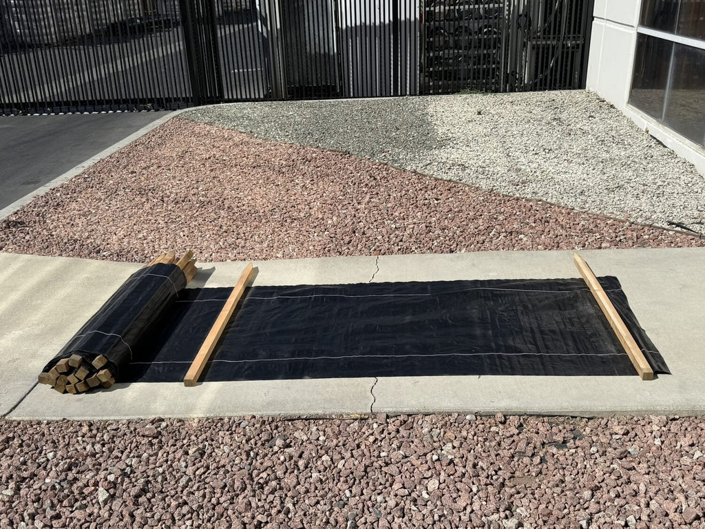3 ft x 100 ft DOT Black Silt Fence with Wood Stakes (4 ft) - Sediment and Erosion Control - Made in USA