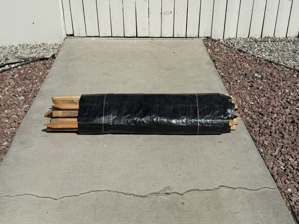 3 ft x 100 ft DOT Black Silt Fence with Wood Stakes (4 ft) - Sediment and Erosion Control - Made in USA