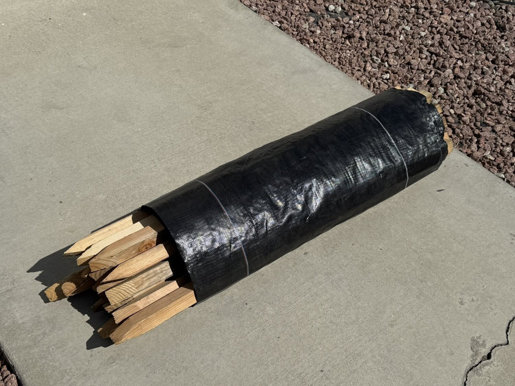 3 ft x 100 ft DOT Black Silt Fence with Wood Stakes (4 ft) - Sediment and Erosion Control - Made in USA