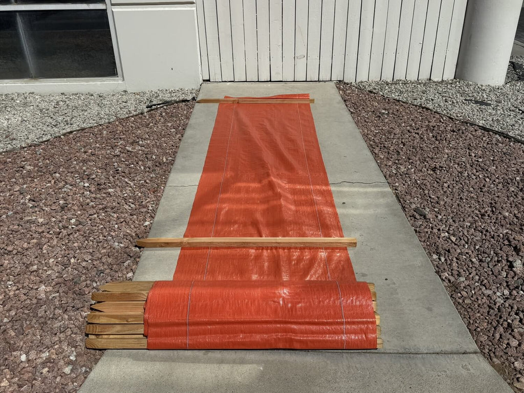 3 ft x 100 ft DOT Orange Silt Fence with Wood Stakes (4 ft) - Sediment and Erosion Control - Made in USA