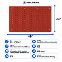 3x4 Red Cast in Place ADA Tile - USA Made Specs