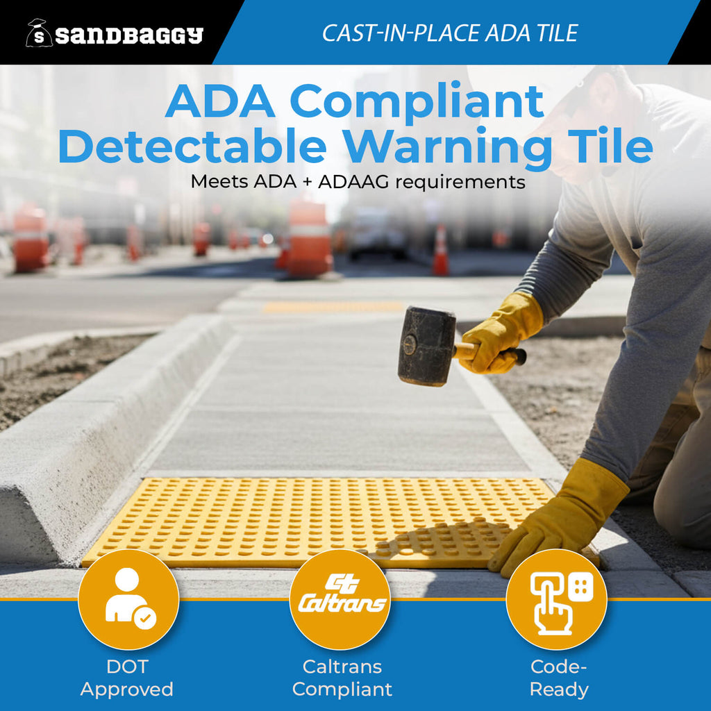 3x4 cast in place ada tile 
