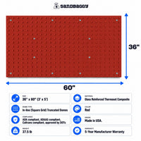 Sandbaggy 3' x 5' cast-in-place ADA tile specifications