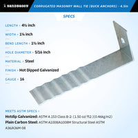 4-1/2" buck anchors - specs