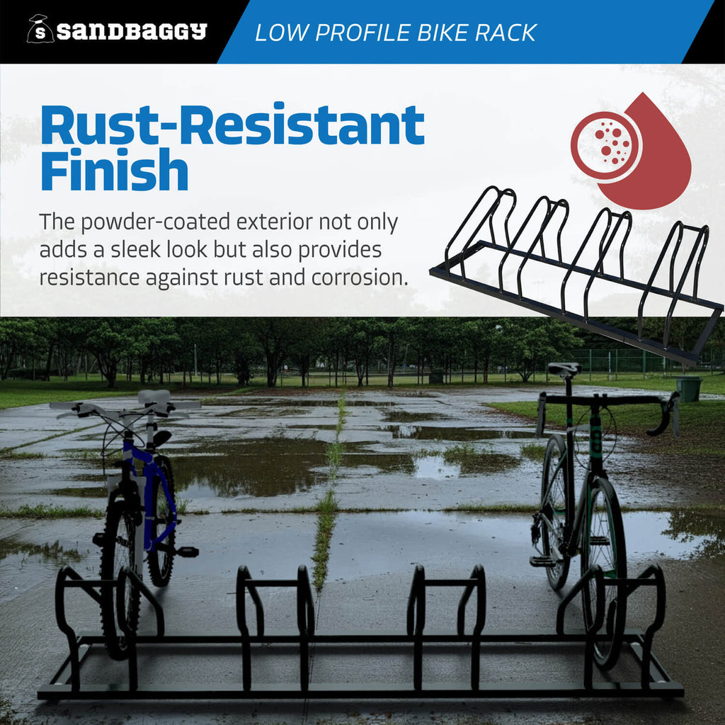 Outdoor Commercial Low Profile Bike Rack - Rust Resistant