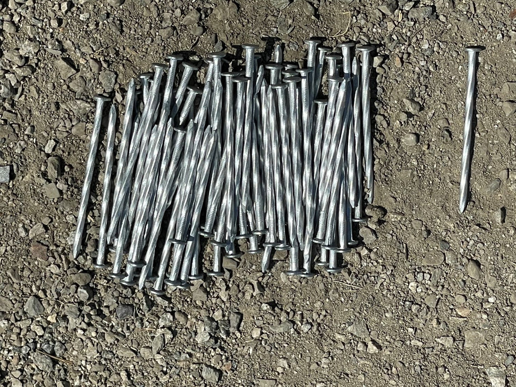 4 in. Galvanized Spiral Landscape Edging Spikes - 7 Gauge Steel