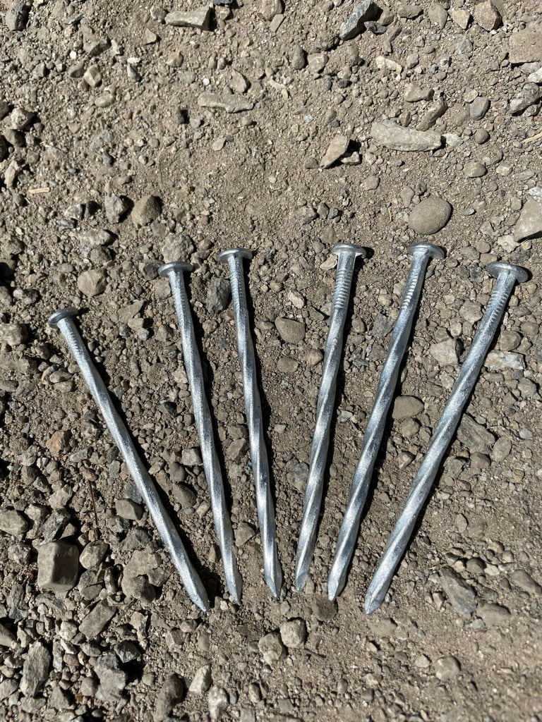 4 in. Galvanized Spiral Landscape Edging Spikes - 7 Gauge Steel