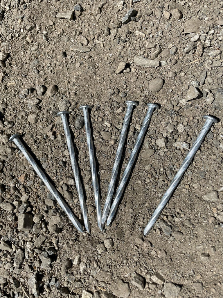 4 in. Galvanized Spiral Landscape Edging Spikes - 7 Gauge Steel