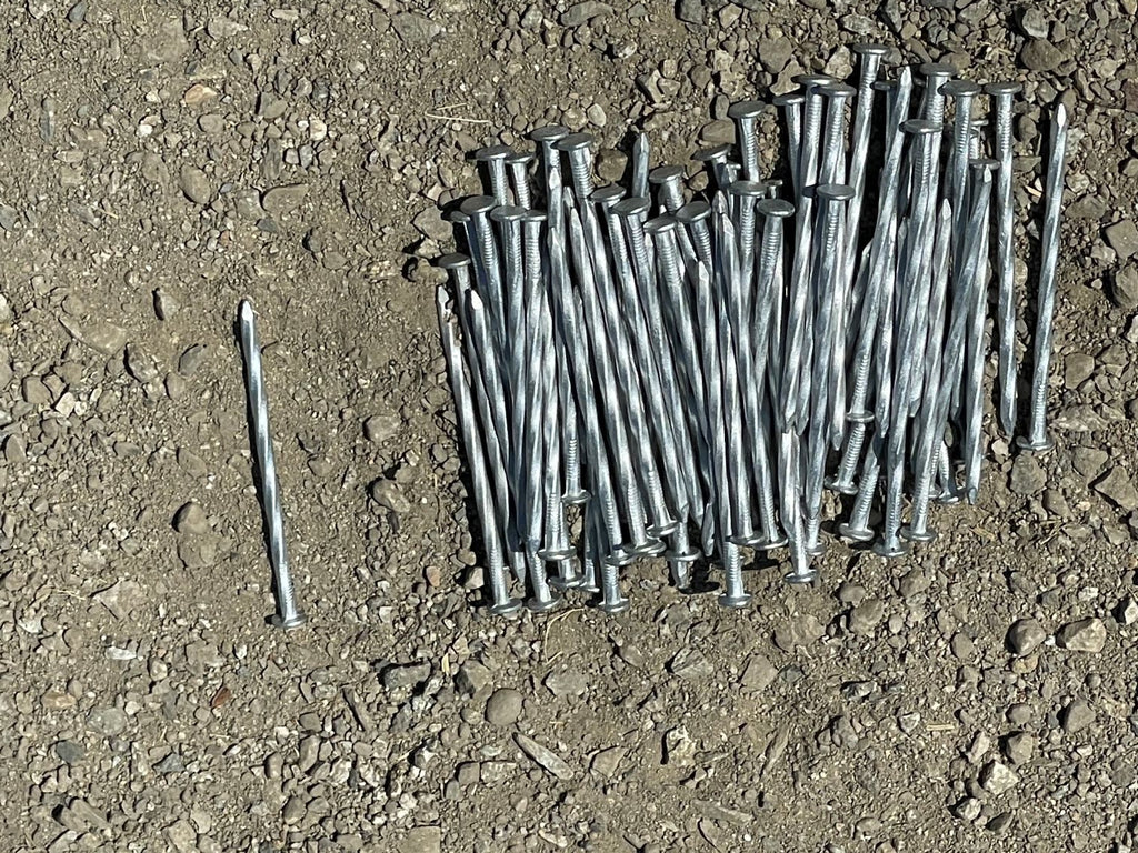 4 in. Galvanized Spiral Landscape Edging Spikes - 7 Gauge Steel