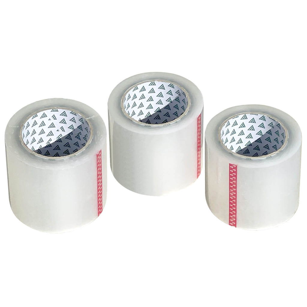 Heavy duty 4" wide clear packing tape rolls