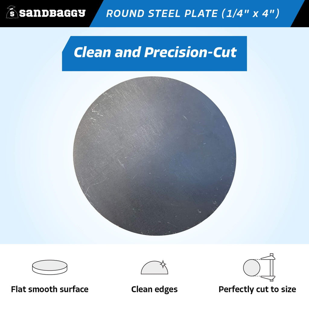 1/4" x 4" round steel plate - flat smooth