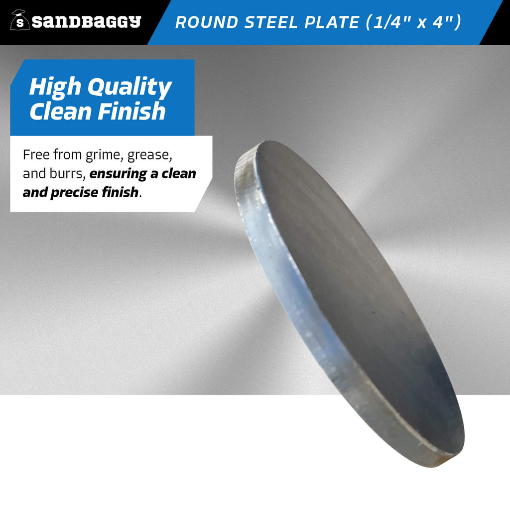 1/4" x 4" round steel plate - burr free