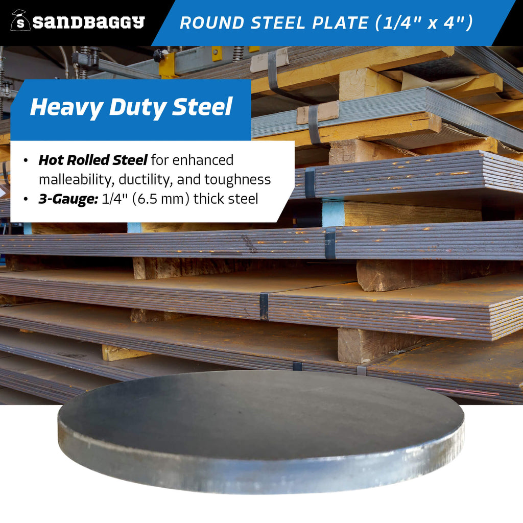 1/4" x 4" round steel plate - heavy duty