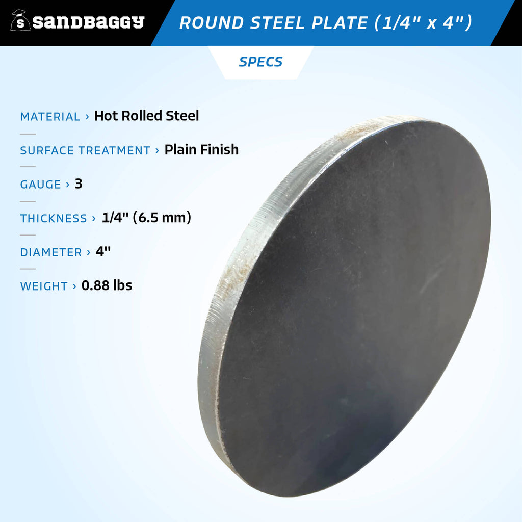 1/4" x 4" round steel plate - specs