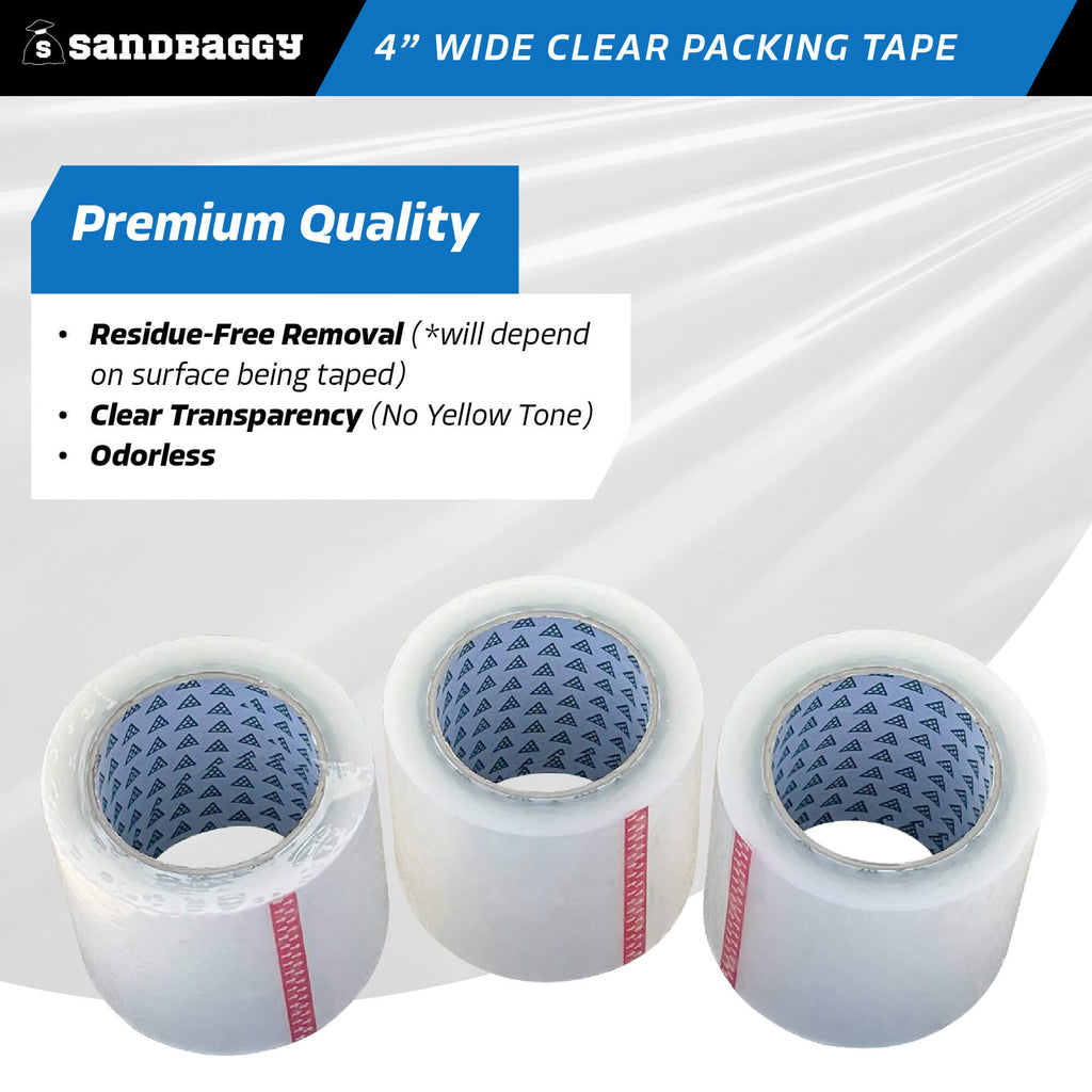 4 inch wide clear packing tape rolls - premium quality