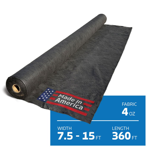 7.5 ft - 15 ft x 360 ft 4 oz non woven geotextile landscape fabric roll