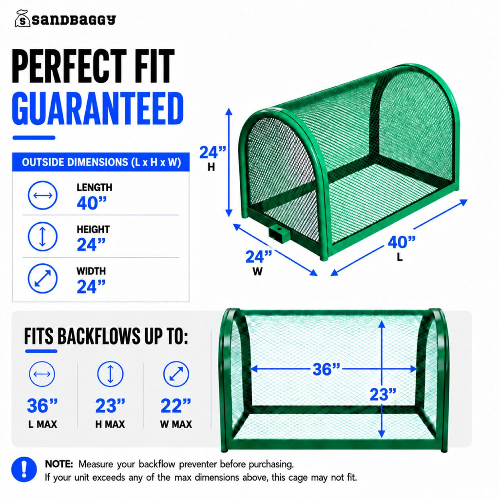 40x24x24 backflow security cage - fits backflows up to 36" W x 23" H x 22" W