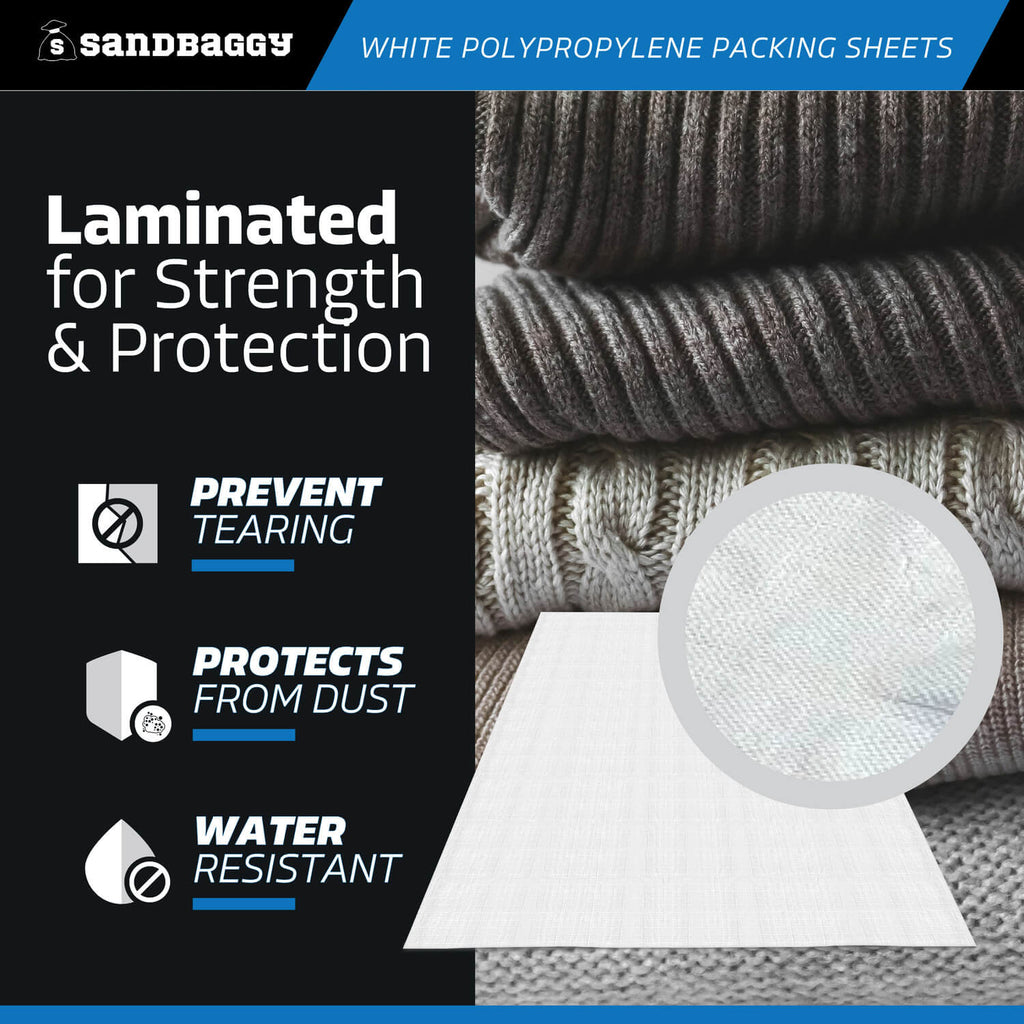 white polypropylene packing sheets - laminated