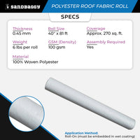 Contouring Polyester Roof Reinforcement Fabric (40” x 81 ft Roll)