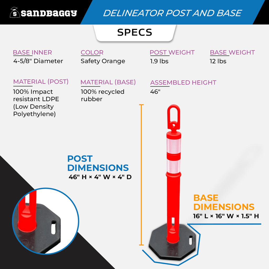 46 inch delineator post with base for sale