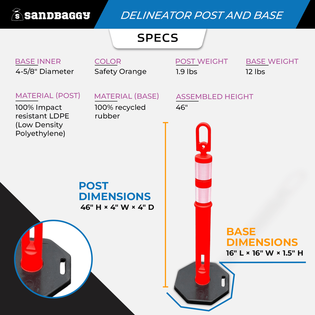 46 inch delineator post with base for sale