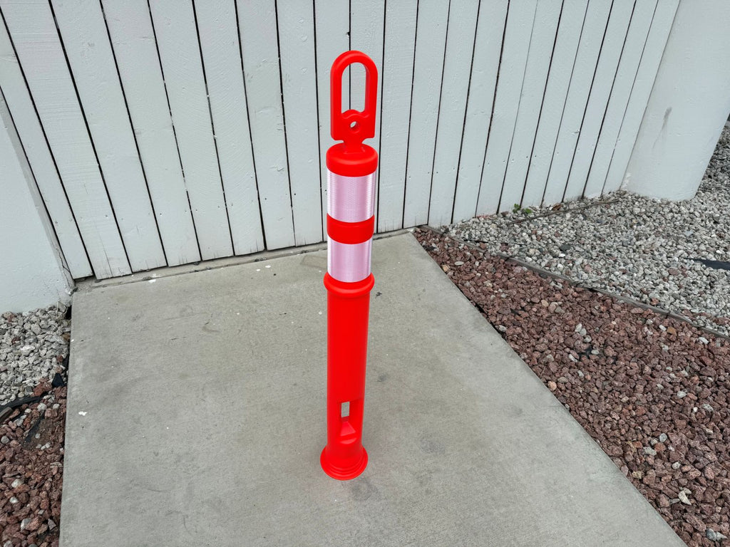 plastic traffic delineator post - orange