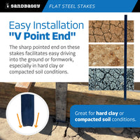 48 inch flat steel stakes for construction