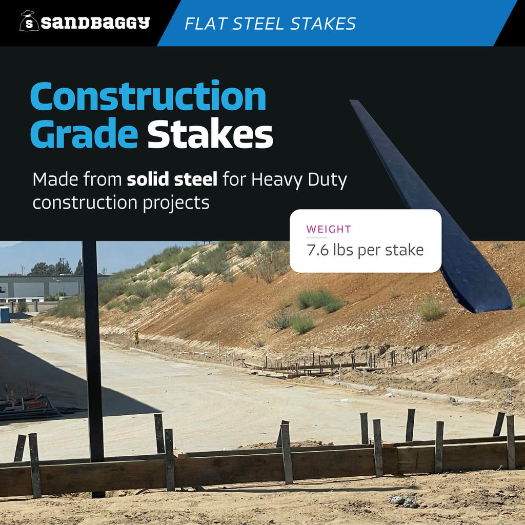 construction 48 inch flat steel stakes