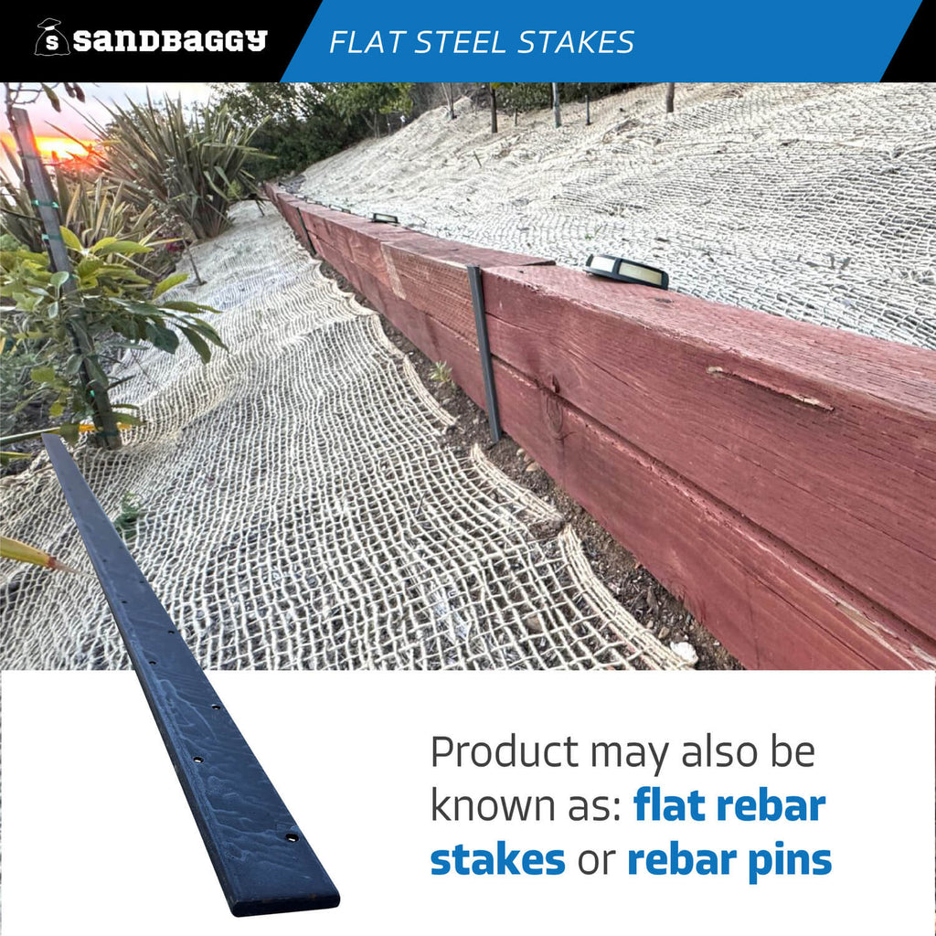 48" rebar pins / flat rebar stakes