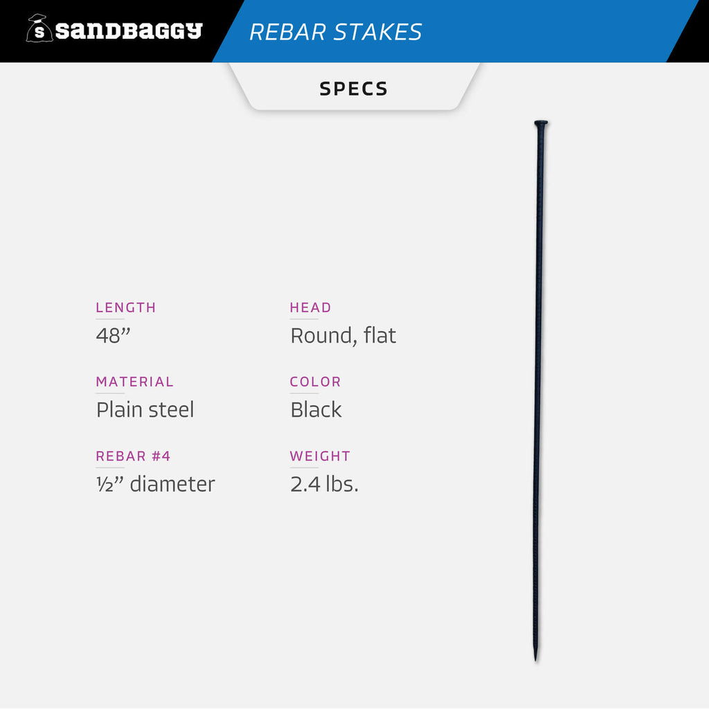 48" rebar stakes - specs