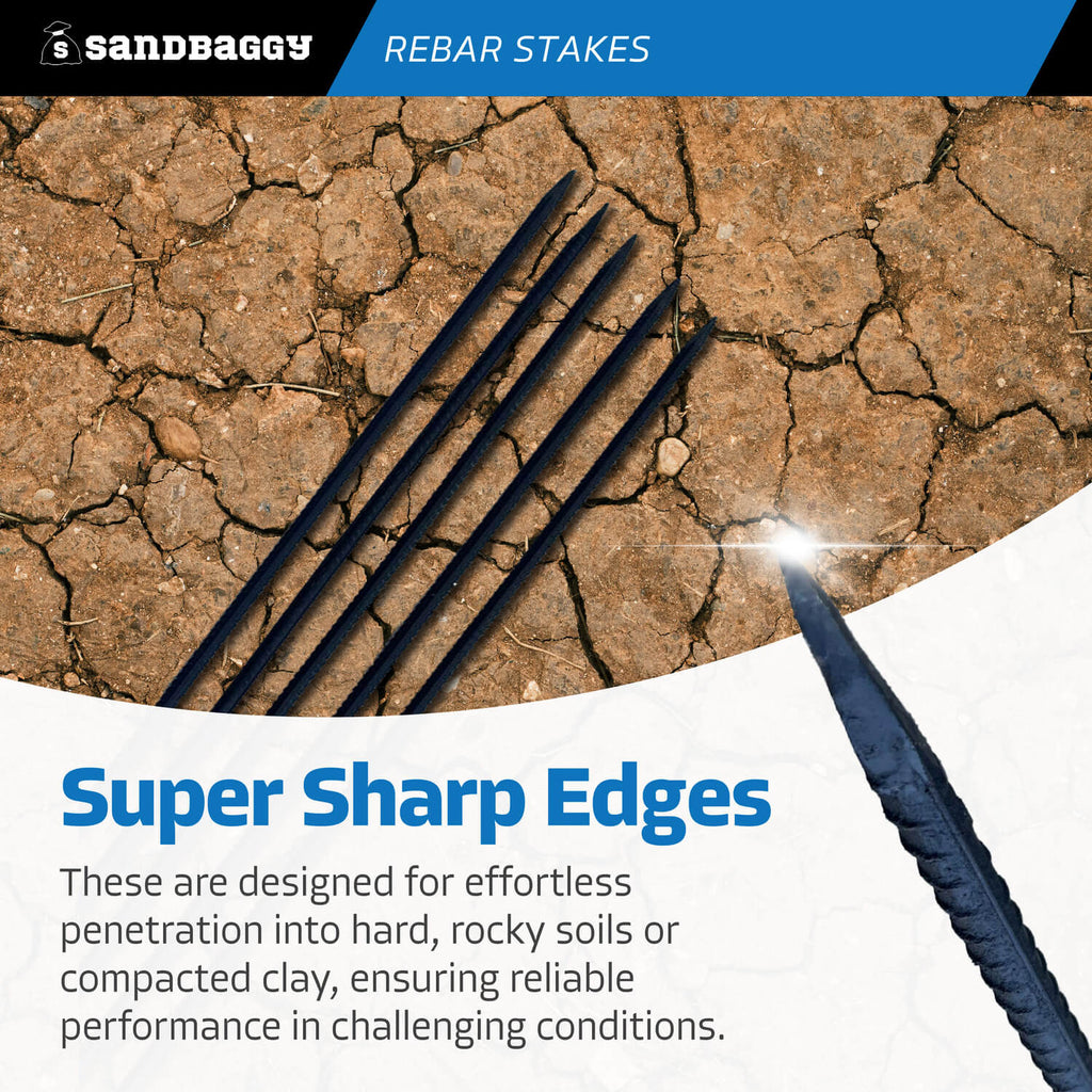 sharp 48" rebar stakes