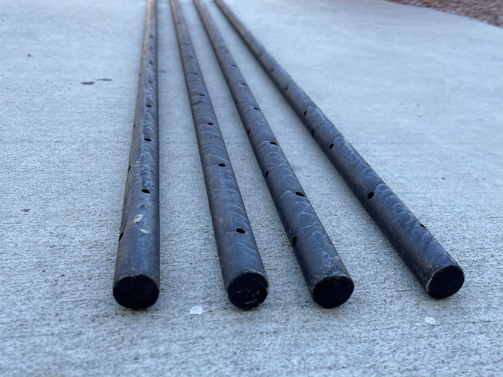 48 inch round concrete stakes with nail holes