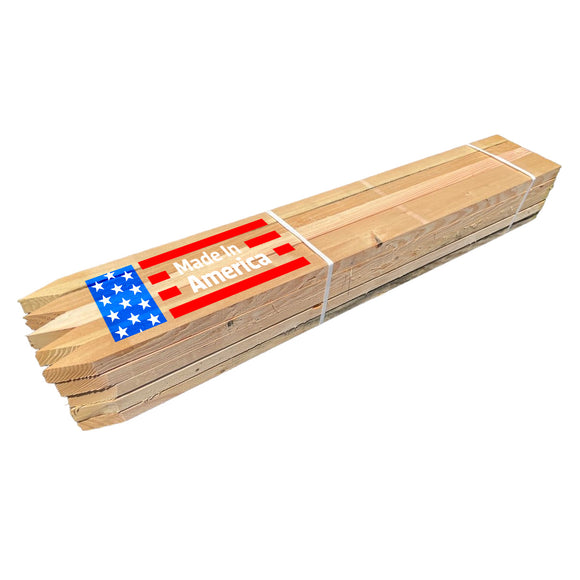 48 inch wood stakes made in the USA - 25 per bundle