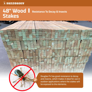 insect resistant 48" wood stakes