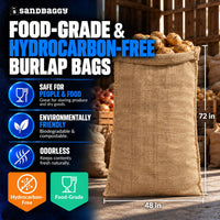 Extra large heavy duty burlap bags - food grade