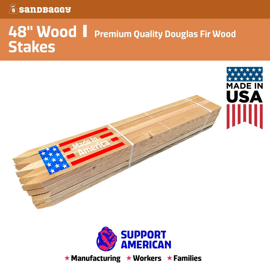 48" wood stakes made in the USA