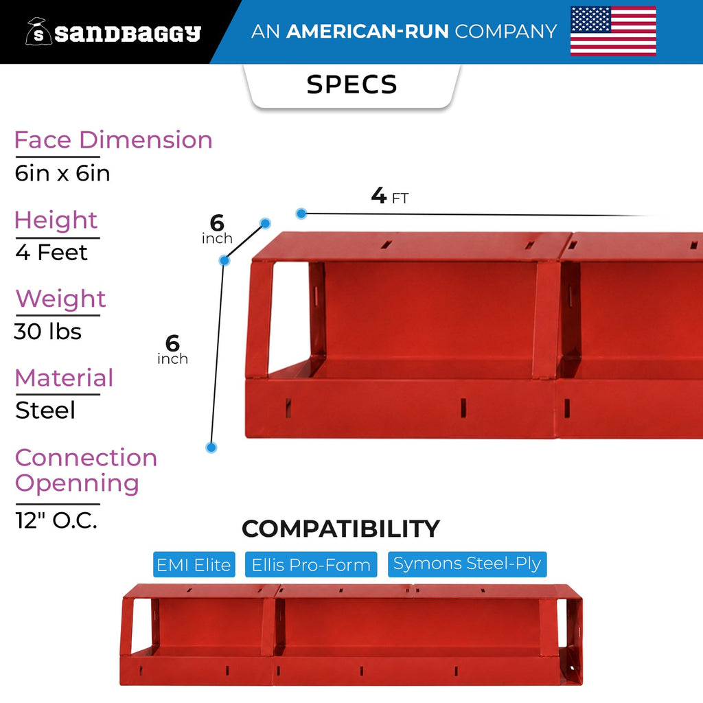 6" x 6" x 4 ft Inside Corners for Steel-Ply Concrete Forms