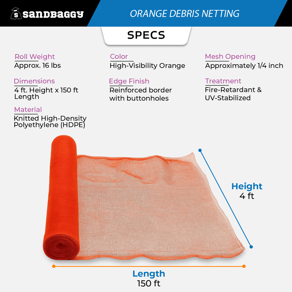 Orange Debris Netting Specifications